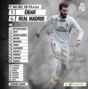 LIGAEibarVsRealMadrid26ème(04mars2017)Formation.JPG