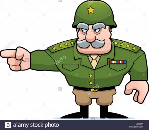 une-illustration-d-une-caricature-de-pointage-general-militaire-j386d7.jpg