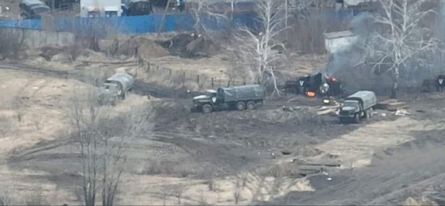 Russian supply convoy hit by artillery fire1.jpg