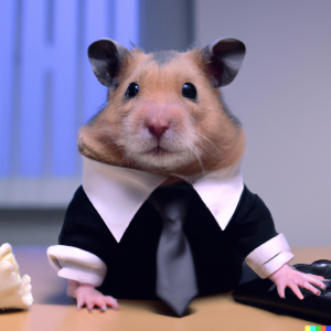 DALL·E 2023-02-25 12.42.45 - High quality photo of a hamster employee .png